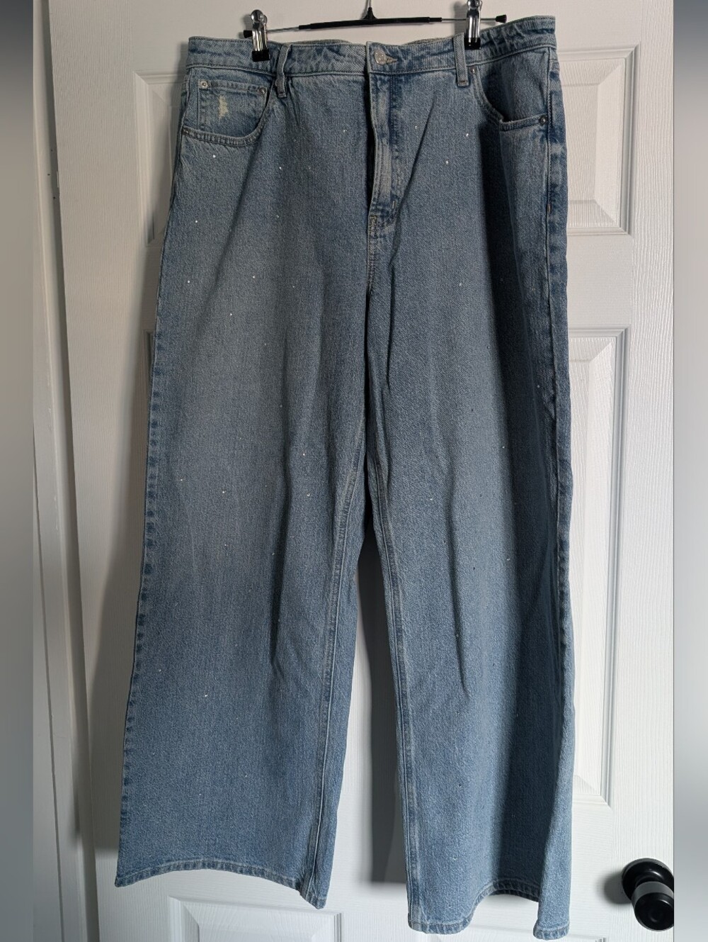 Sparkle Detail Wide Leg Jeans